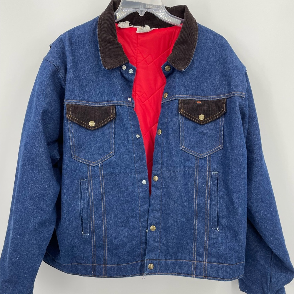Vintage Key Imperial Denim Trucker/Chore Jacket Quilted Corduroy Collar Size XXL